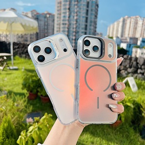 Funda Magnética Transparente de Acrílico de 2.0mm con Efecto Camaleón para iPhone 15 Pro Max S24 con Soporte Metálico para Cámara - Product Image 4