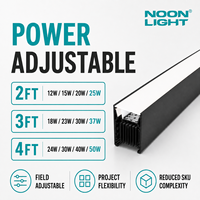 Éclairage architectural linéaire LED avec système de connexion par glissière pour montage en surface, suspendu au mur et encastré