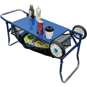 Plaj balıkçılık arabası tekerlekli dayanıklı katlanır plaj sepeti 2 tekerlekler katlanır allallan plaj masa sepeti vagon - Product Image 1