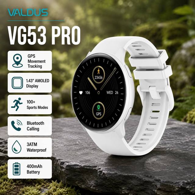 VALDUS ODM/OEM 2026 Health Monitoring Smart Watches 3ATM Waterproof Amoled Screen Gps Outdoor VG53 PRO Smart Watch for Ladies