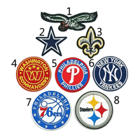 Petit patch brodé personnalisé de 4,5 à 5,5 cm avec logo, pour le sport, à thermocoller, football américain, baseball