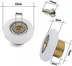 Rouleau de tiroir de meuble à porte coulissante en verre de 25 mm de diamètre - Product Image 2