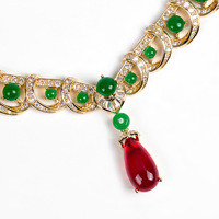Set Perhiasan Kalung dan Anting Mewah untuk Pengantin, Berhiaskan Zirkonia Ungu Potongan Pir dengan Tataan Mikro Pave dan Rantai Melengkung, Cocok untuk Acara Malam, Pesta Prom, dan Kontes Kecantikan, dari Supplier Perhiasan