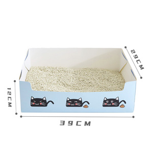 Disposable Paper <b>Cat</b> Litter <b>Box</b> 39x26x12 Cm Eco Friendly Easy Clean Open Design For <b>Cats</b> - Product Image 1