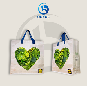 Sac fourre-tout en tissu non tissé PP multicolores de haute qualité, logo personnalisé imprimé, réutilisable, style pliable tendance pour le shopping - Product Image 3