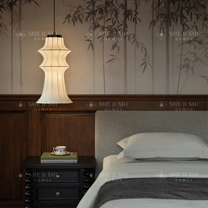 Chinese Style Pendant Light Oval Shape E27 LED White For Bedroom Study <b>Zen</b> Inspired - Product Image 2