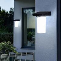 Lampes murales solaires à capteur LED étanches IP65 à haute luminosité pour extérieur, lampe de clôture PIR décorative, à intensité variable, garantie 2 ans pour jardin