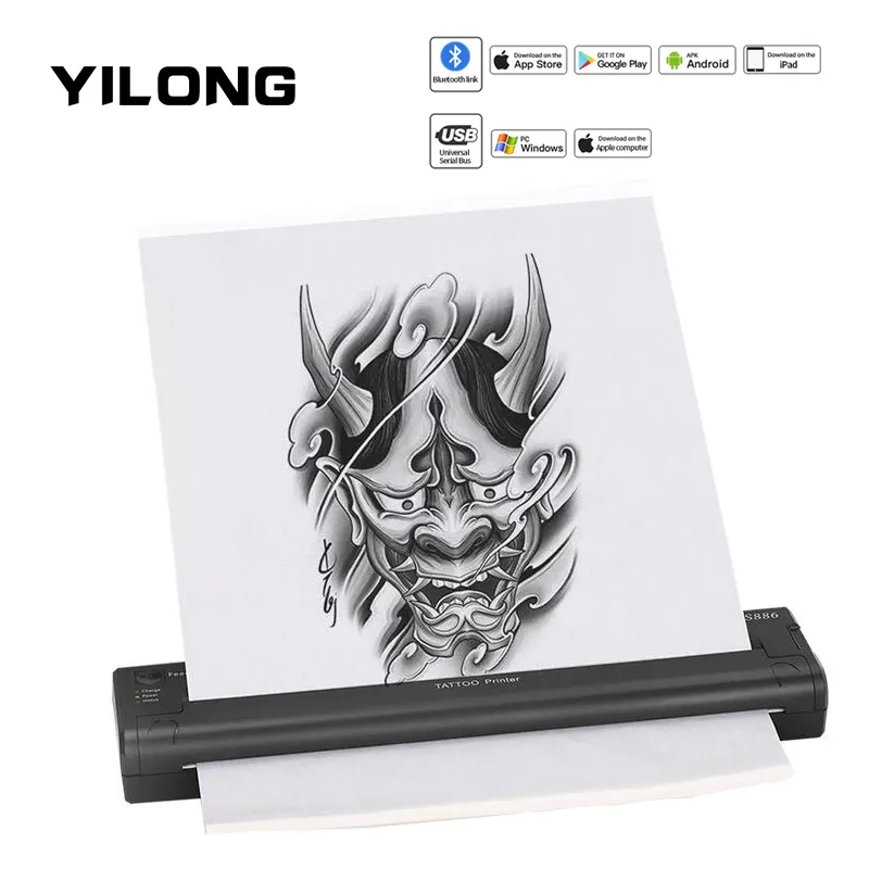 0.5kg bluetooth Portable Printer Machine Tattoo Stencil Printer Thermal Copier Machine Wireless Battery Tattoo Transfer Printer