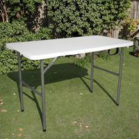 Table pliante portable en plastique blanc pour pique-nique en plein air, 120 cm, pour le camping