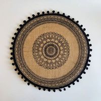 Set de table moderne fait main en jute et coton rayé, personnalisable, antidérapant, isolant thermique, décoration de meubles, tapis pour la maison, mariage