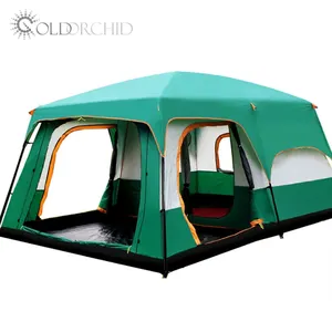 glamping tent กลางแจ้งขนาดใหญ่ Suppliers-พับแกลมปิ้งสองชั้นตั้งแคมป์เต็นท์ขนาดใหญ่กลางแจ้ง8คนกันน้ำกลางแจ้งครอบครัวที่กำหนดเองเต็นท์ขนาดใหญ่