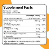 Capsules de Vitamine D3 + K2 Végétaliennes de Haute Qualité OEM/ODM – Complément de Santé pour l'Humeur, Sûr pour les Adultes Non Enceintes et les Nouveaux-nés