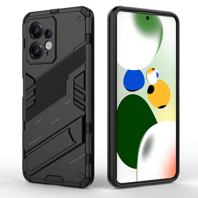 For Xiaomi Redmi Note 12 4G Back Cover Punk Style Kickstand PC Fashion Coque Strong Shockproof Wholesale Phone Case Cover