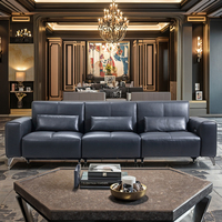 Canapé d'angle en cuir véritable pour salon, avec fauteuil inclinable électrique et dossier réglable en hauteur, ensemble de canapés motorisés extensibles