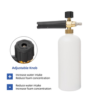 Kangpunuo PMH-03 1L Lance à mousse haute pression multicolore en aluminium, acier inoxydable et plastique pour lavage de voiture, générateur de mousse de savon