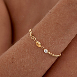 Gioielli Gemnel in <span class=keywords><strong>Argento</strong></span> Sterling <span class=keywords><strong>925</strong></span> Placcato Rodio, Bracciale 'Joy of Life' con Citrino Naturale, Catena Semplice Femminile - Product Image 4