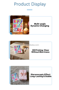 Cartes de vœux lenticulaires 3D personnalisées avec logo imprimé, animations 3D à effet de profondeur, cartes cadeaux pour anniversaires, fêtes, bénédiction et célébrations - Product Image 4