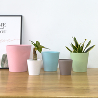 Pots de fleurs en plastique pour plantes de Cactus, design moderne, rond, pour bureau, balcon, vente en gros, pièces
