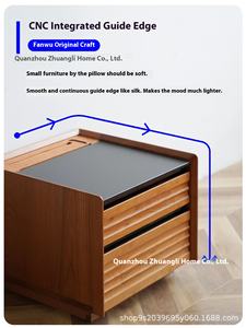 <span class=keywords><strong>Chevet</strong></span> moderne et simple en bois de cerisier, design <span class=keywords><strong>cube</strong></span> de sucre massif, dalle rocheuse, style nordique japonais, meubles de maison - Product Image 2