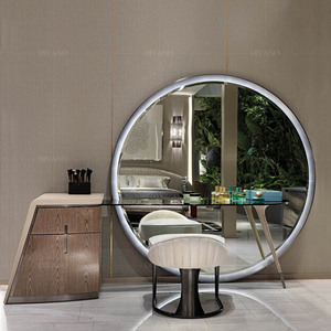 Luxury <b>Makeup</b> Table Storage Cabinet Bedroom <b>Mirror</b> <b>LED</b> Designer Advanced Modern Simple Dressing Table VLIPE-DR-04-TRILOGY Modern - Product Image 1