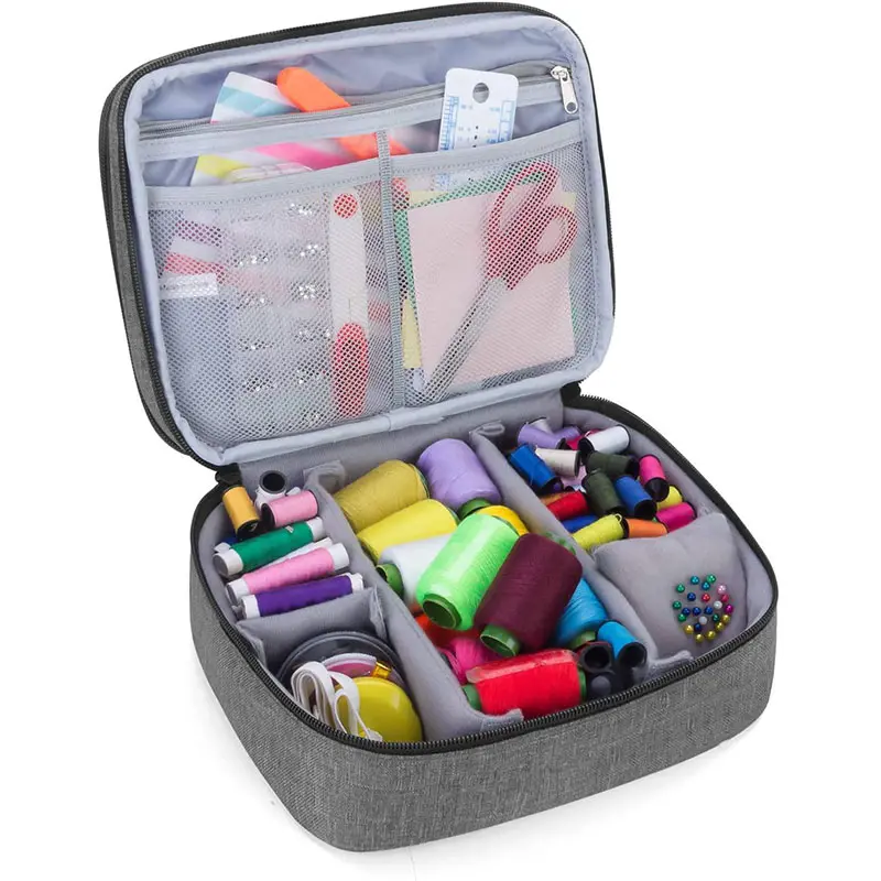 China Customized Travel DIY Mini Sewing Machine Tool Kits Organizer Canvas Sewing Kit for Home