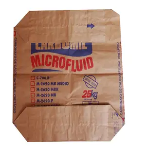 Customized Size and logo White Kraft Paper Valve Bag Sack For Cement Clay Gypsum Plaster Mortar Powder