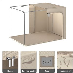 Organizador de bolsas de ropa de gran capacidad, juego de contenedores apilables plegables, organización de armario, contenedores de almacenamiento - Product Image 3