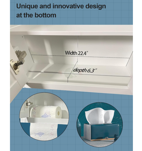<span class=keywords><strong>Mueble</strong></span> de <span class=keywords><strong>Baño</strong></span> para Montar en la Pared <span class=keywords><strong>con</strong></span> Bisagras de Cierre Suave, 22"x28", Almacenamiento Sobre el Inodoro <span class=keywords><strong>con</strong></span> Estantes Ajustables, para Guardar Papel Higiénico - Product Image 3