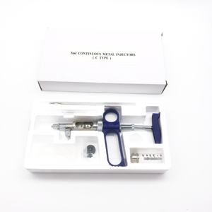 0.1-0.5Ml Vee Pluimvee Dierlijke Huisdier Veterinaire Spuit Varkens Pexies Vee Vis Pluimvee Vaccinator C Type Automatische Spuit - Product Image 5