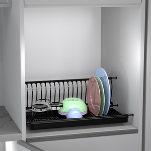 Modern Kitchen Cabinet Accessories Hanging Storage Single Layer Nanometer Eco-Friendly <b>Dish</b> <b>Rack</b> Stainless Steel Construction Du - Product Image 1