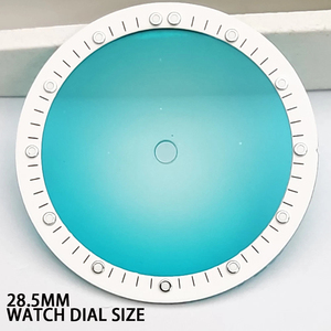 Esfera de Reloj de Cristal de Zafiro Transparente Personalizada OEM, 28.5mm 31mm, Esferas Redondas Coloridas de Metal de Latón para Movimiento NH35 9015 - Product Image 5