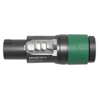 Connecteur Speakon 4 pôles Neutrik NL4FXX-W-L 37A avec bornes à vis, boîtier PA6/TPE pour systèmes audio professionnels