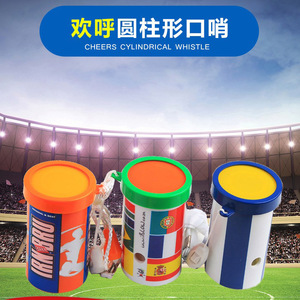 Sifflets cylindriques en plastique jaunes avec impression pour les matchs de ballon 7,4*4,4*3,9 cm, écologiques - Product Image 4