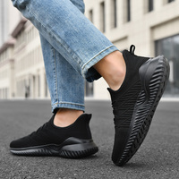 Chaussures de sport unisexes confortables à semelle souple et tissu doux, respirantes, pour la randonnée, noires et blanches, baskets décontractées, grandes tailles 36-48