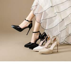 Lady <span class=keywords><strong>Stiletto</strong></span> Mujeres Tacones Altos Cuero Fiesta Oficina Boda Señora Vestido Zapatos - Product Image 1