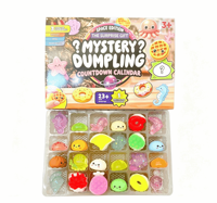 Boîte Mystère de Jouets Anti-Stress Squishy Poke Fidget, Calendrier de l'Avent Thème Pâtisserie, Cadeau Surprise pour Enfants