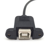 USB 2,0 B hembra de montaje en Panel a ángulo izquierdo USB Mini 5Pin Cable macho