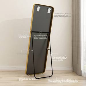 กระจกแต่งตัวแบบเต็มตัว แข็งแรง ทนทาน สำหรับตกแต่งบ้าน ห้องนั่งเล่น กระจกตั้งพื้นขนาดใหญ่ กระจกติดผนัง - Product Image 3