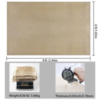 Couverture de soudage ignifuge en fibre de verre dorée résistante aux hautes températures 800°C avec œillets 6FT X 4FT pour la protection industrielle contre les étincelles