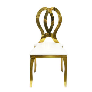 كراسي حفلات وولائم زفاف من الفولاذ المقاوم للصدأ بتصميم عصري قابلة للتكديس مع جلد، مناسبة للفنادق والديكور وحفلات الزفاف وغرف الطعام - Product Image 3