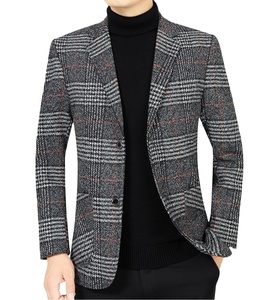 Nouvelle collection 2026 TW 2024 – Vente en gros – Veste <span class=keywords><strong>de</strong></span> <span class=keywords><strong>costume</strong></span> décontractée pour <span class=keywords><strong>homme</strong></span>, motif écossais, style gentleman, facile d'entretien – Nouvelle mode printemps-automne - Product Image 2