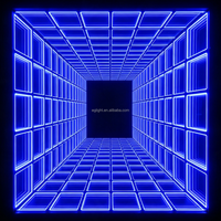 Piste de danse professionnelle à effet miroir infini 3D RGB pour événements scéniques