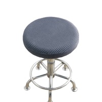 Housse De Tabouret De Bar Ronde Avec Housse De Dossier - Tissu Extensible Polyester/spandex Lavable - Pour Tabourets De 30 à 40 Cm De Diamètre
