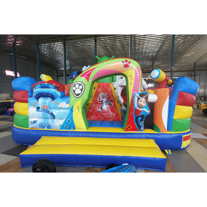 Château gonflable amusant pour enfants patte chien cavalier patrouille rebond château maison funcity avec toboggan - Product Image 1