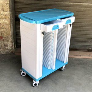Carrito de Historiales Médicos Jinbokang 370x850x1520mm de Plástico ABS con Ruedas para Uso Hospitalario - Product Image 3