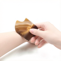 Outil de massage facial en agate grise naturelle unique en son genre, grattoir de massage des méridiens corporels pour le bien-être