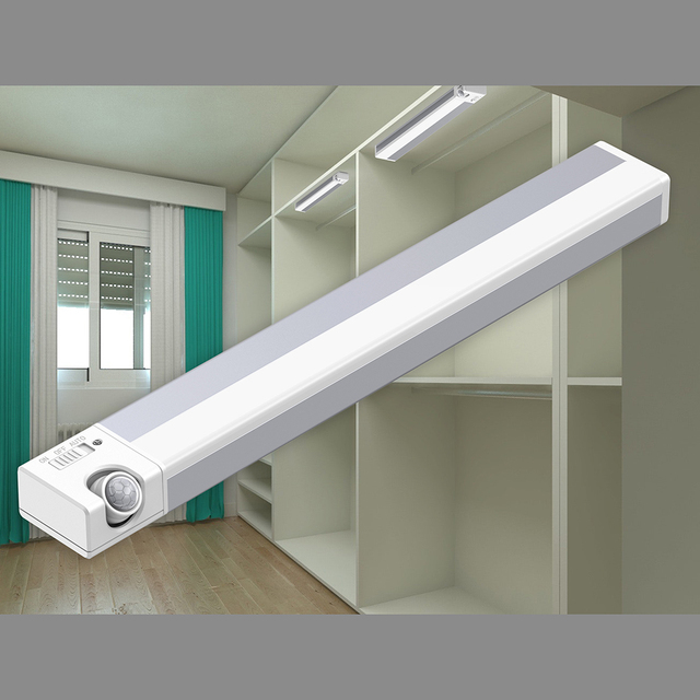 Modern Motion Sensor Rechargeable LED Cabinet Light with PC Shade up Lighting for Wardrobe Closets Hallway & Bedroom
