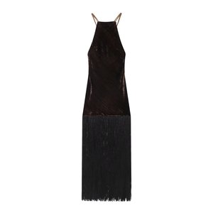 TAOP&ZA Abito Invernale 2025 Nuovo da Donna <span class=keywords><strong>Senza</strong></span> <span class=keywords><strong>Maniche</strong></span> Aderente Sexy con Schiena Scoperta e Nappe 9681871 - Product Image 1