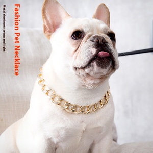 Guluu Fadou <b>Dog</b> Bully Gold Chain Fashion Adjustable Plastic <b>Small</b> & Medium Necklace <b>Collar</b> - Product Image 1