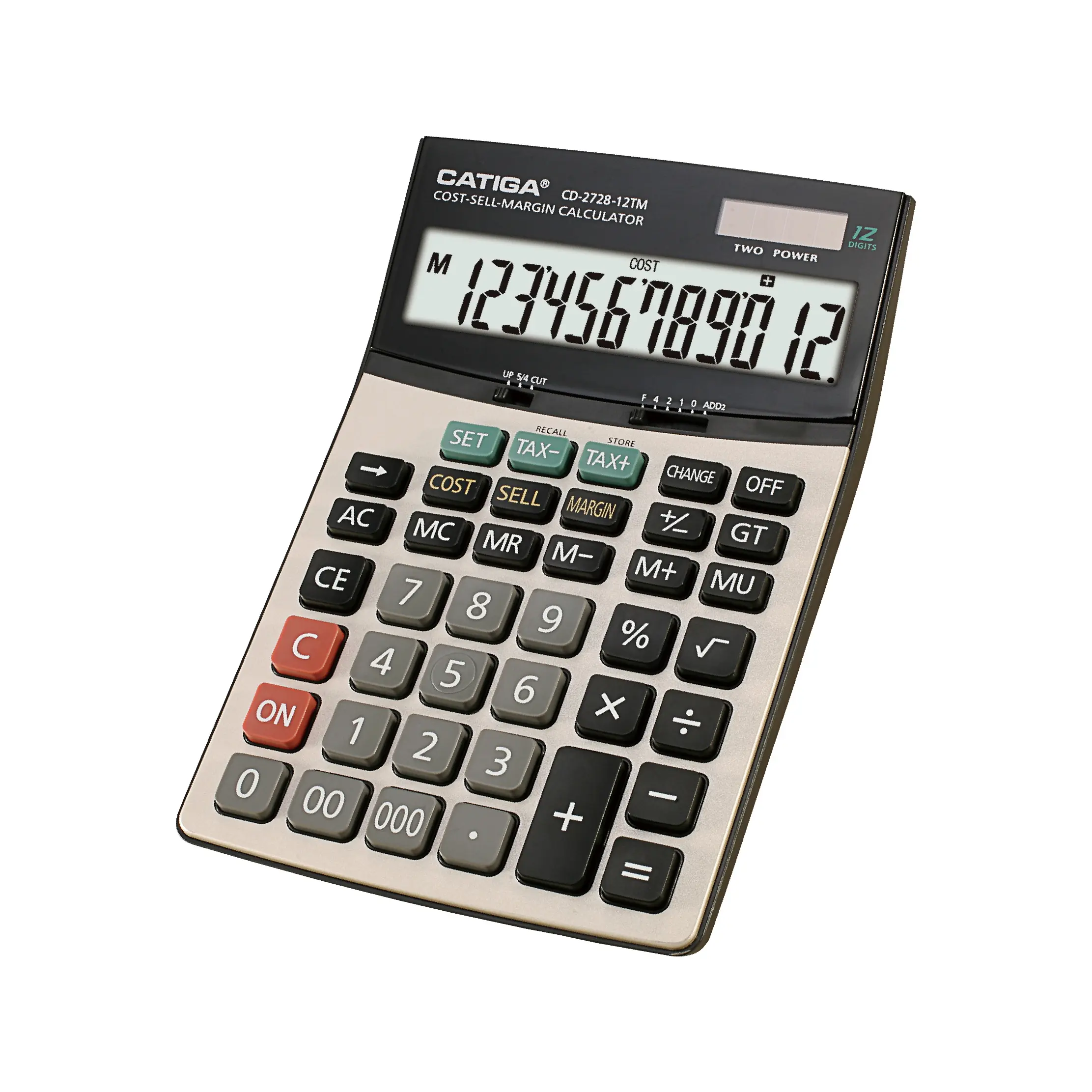 Geschenkbriefpapier Levert 12-cijfers Belastingfunctie Voor Zakelijke Calculator Zonne-Elektronische Belastingcalculator Met Kosten/Verkoop/Marge Fu
